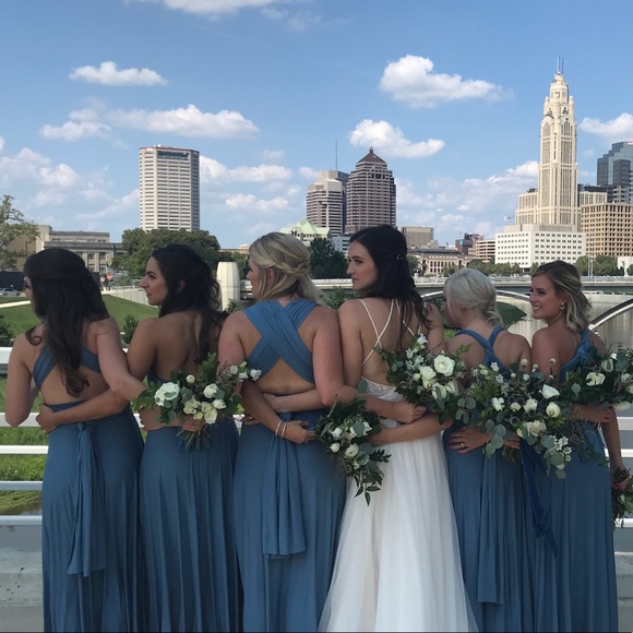 Slate blue tricks of the trade wrap dress - Picture 3 of 4